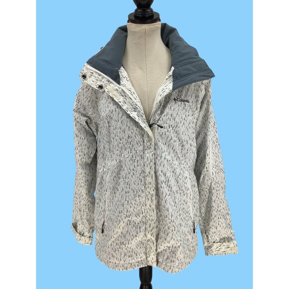 Columbia Womens White/Gray Hooded Waterproof Outer Ski Jacket Size XL - Picture 3 of 13